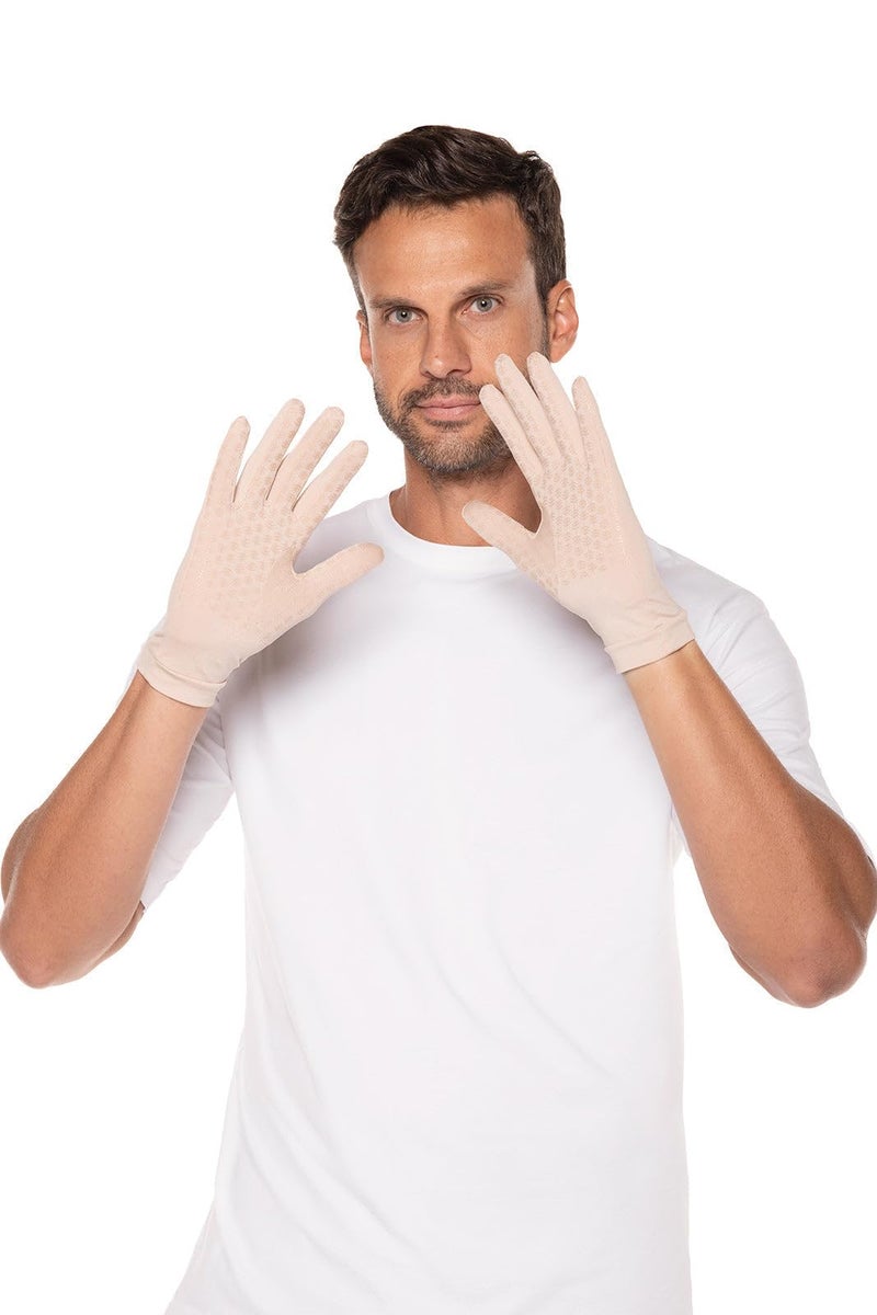 Coolibar UV Driving Gloves - UPF 50+ Sun Protection - Sawyer in Beige - Image 3